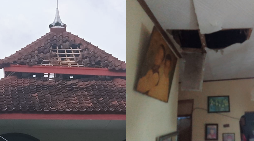 Atap Musholla dan Plafon Rumah Warga di Kuningan Rusak Akibat Getaran Gempa Susulan